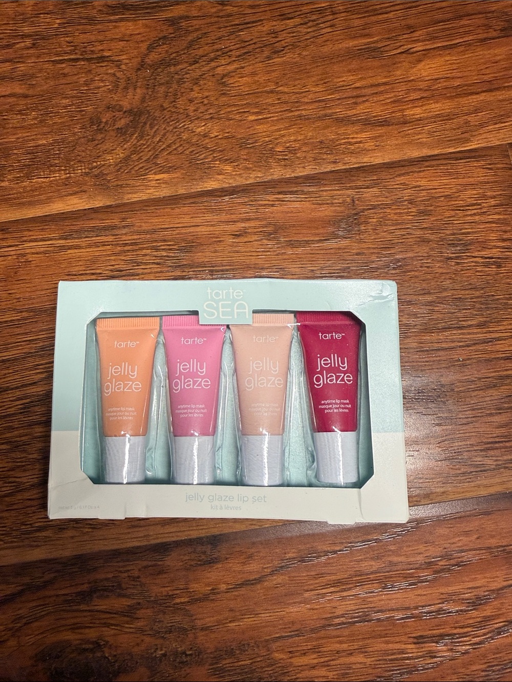 tarte Jelly Glaze Lip Set — Peach, Pink, Nude & Berry. New in box